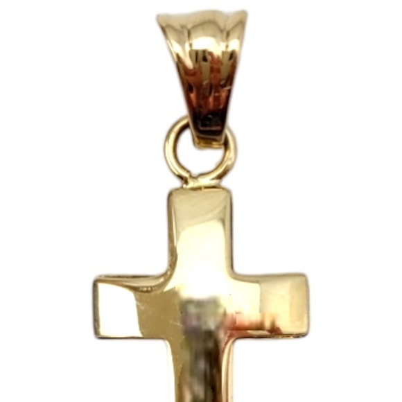 14K Yellow Gold Reversible Open Cross Pendant #20317 - Picture 4 of 7